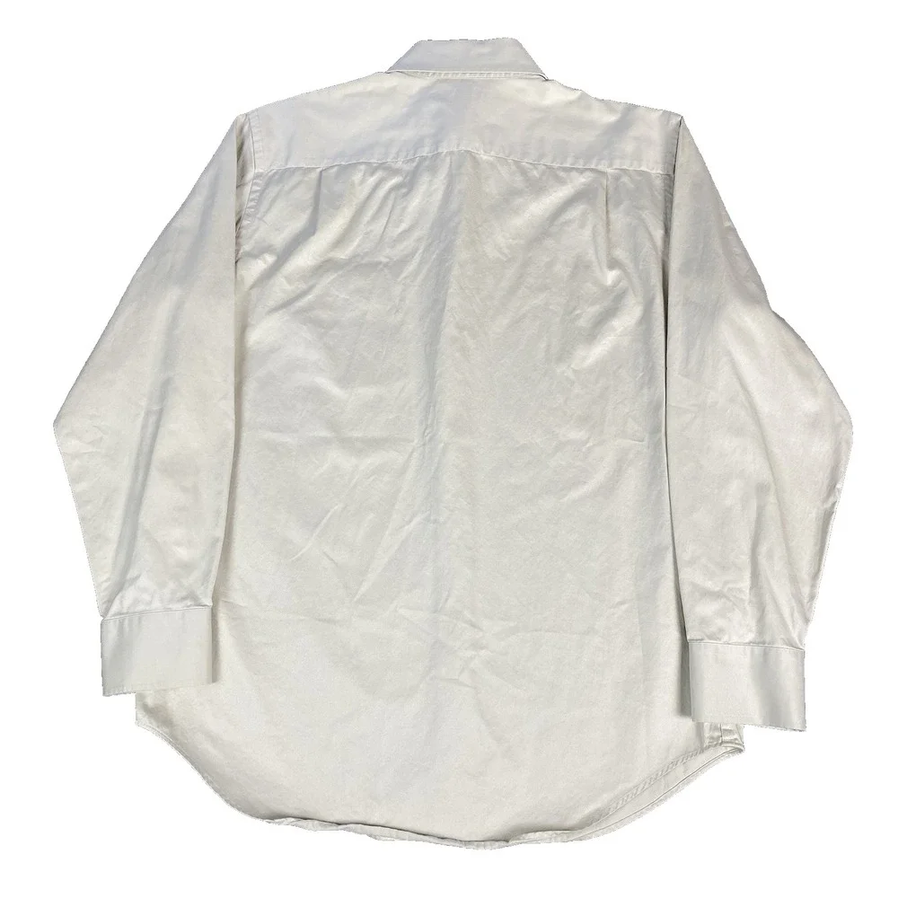 Vintage Banana Republic Mens Cotton Button Shirt‎ Beige M 15 1/2 Hong Kong